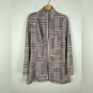 Hounds tooth open front cardigan blazer office career wear woman’s size XL.